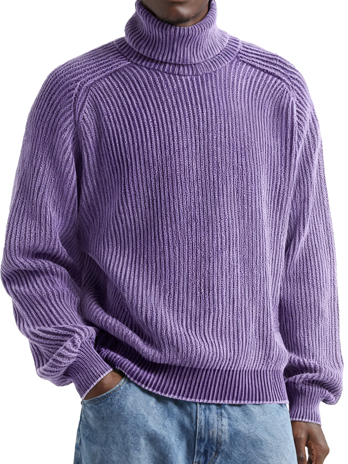 Einfacher und modischer hochgeschlossener lässiger und bequemer Pullover-deurabatt