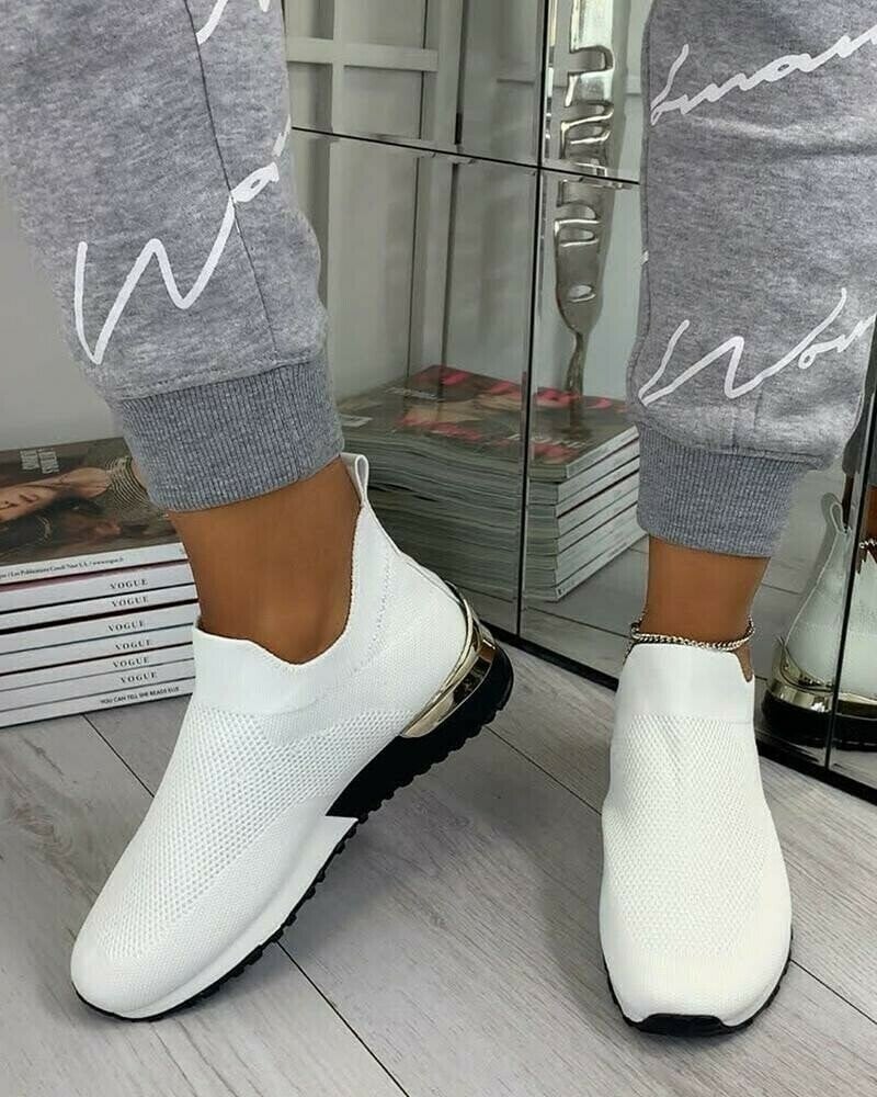 Elegante elastische Slip-On-Flachschuhe-deurabatt