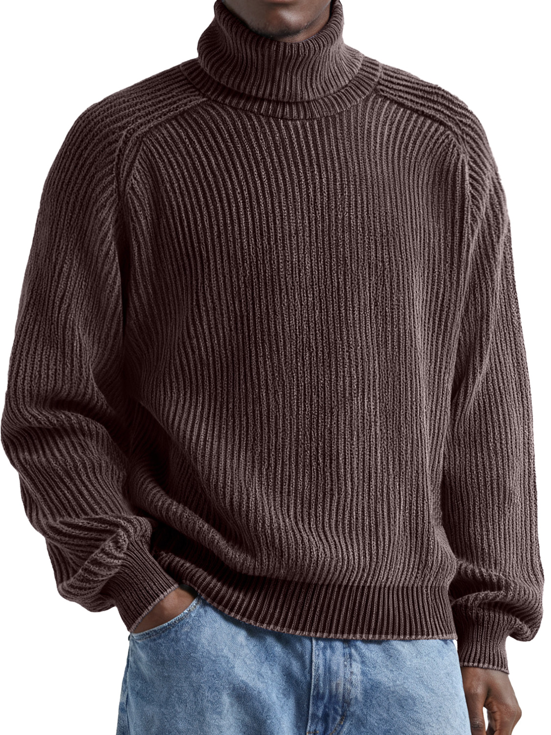 Einfacher und modischer hochgeschlossener lässiger und bequemer Pullover-deurabatt