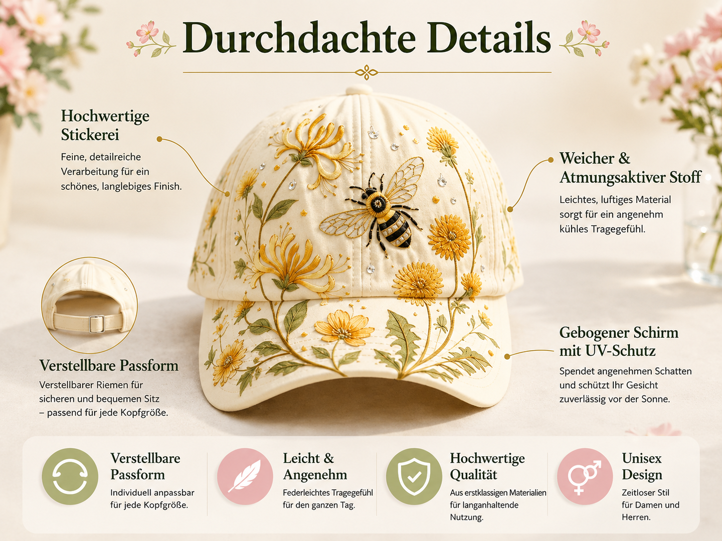 Limitierte Edition 2026 – Garden Morning Baseball Cap-ZierMode