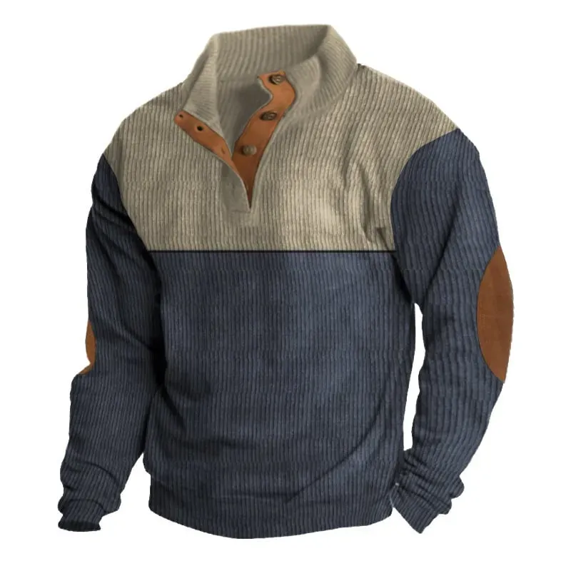 Lässiges Outdoor-Sweatshirt mit Raglanärmeln für Herren und Stehkragen-deurabatt