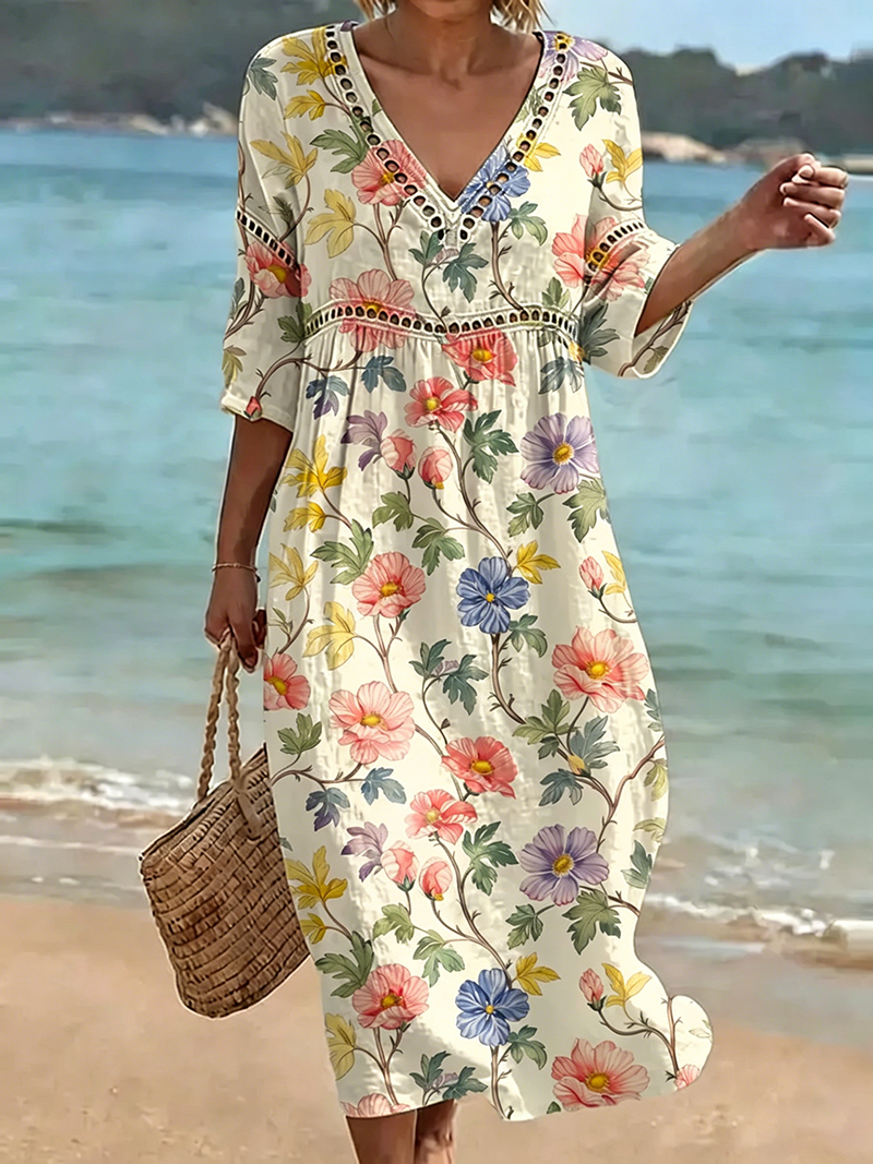 Women's Leisure Vacation Floral Dress