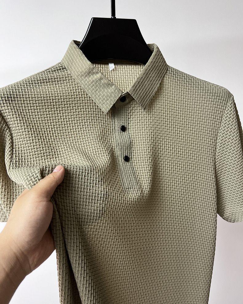 Herren Bequeme und Atmungsaktive Sommer Mesh Waffel Kurzarm Polohemd-deurabatt