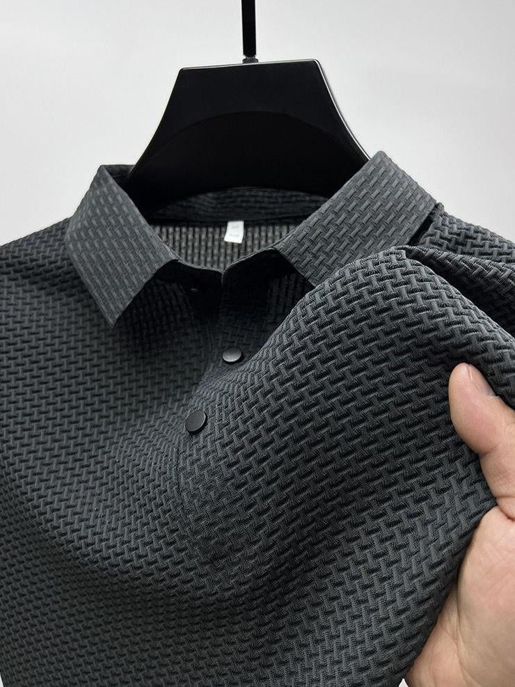 Herren Bequeme und Atmungsaktive Sommer Mesh Waffel Kurzarm Polohemd-deurabatt