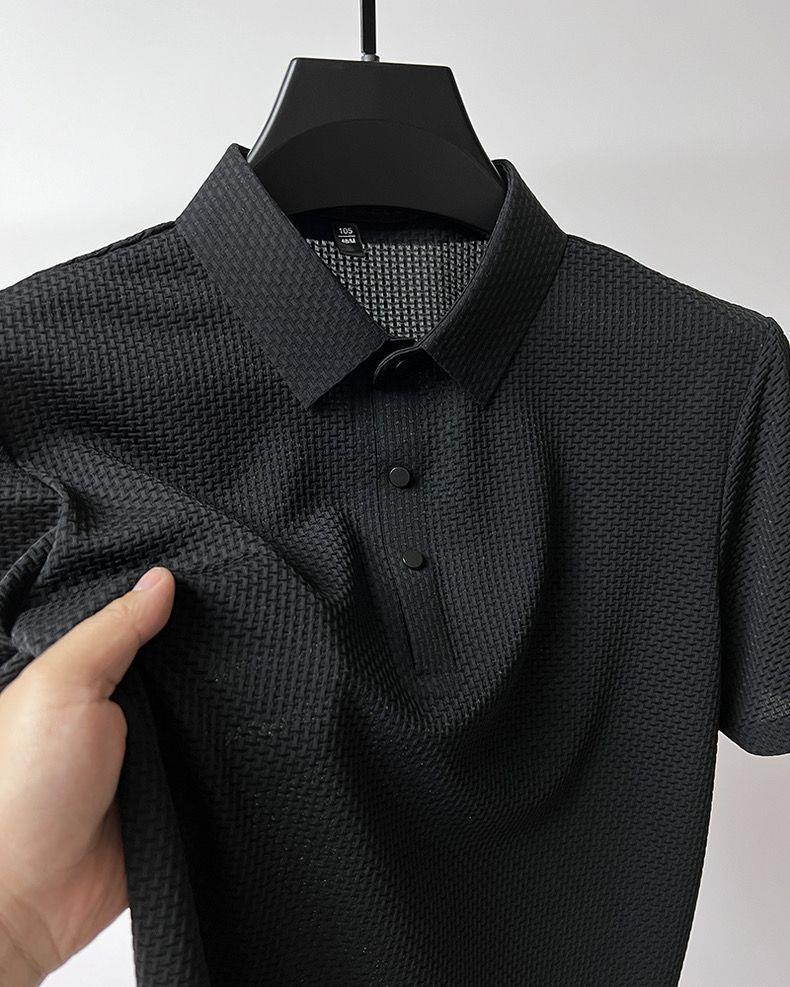 Herren Bequeme und Atmungsaktive Sommer Mesh Waffel Kurzarm Polohemd-deurabatt