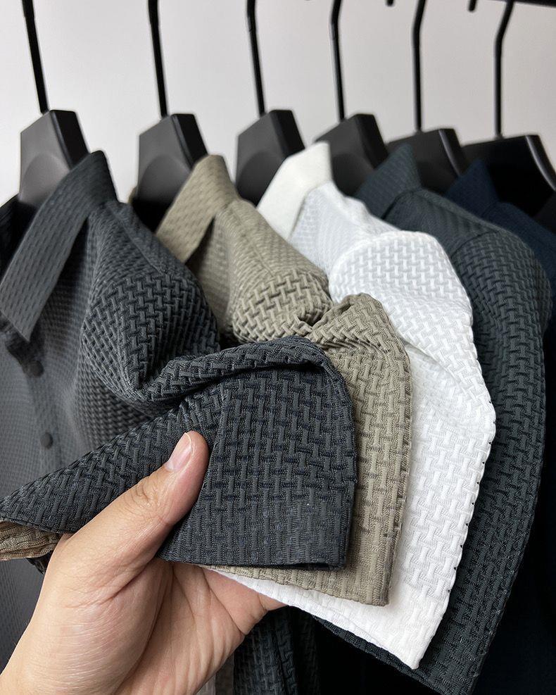 Herren Bequeme und Atmungsaktive Sommer Mesh Waffel Kurzarm Polohemd-deurabatt
