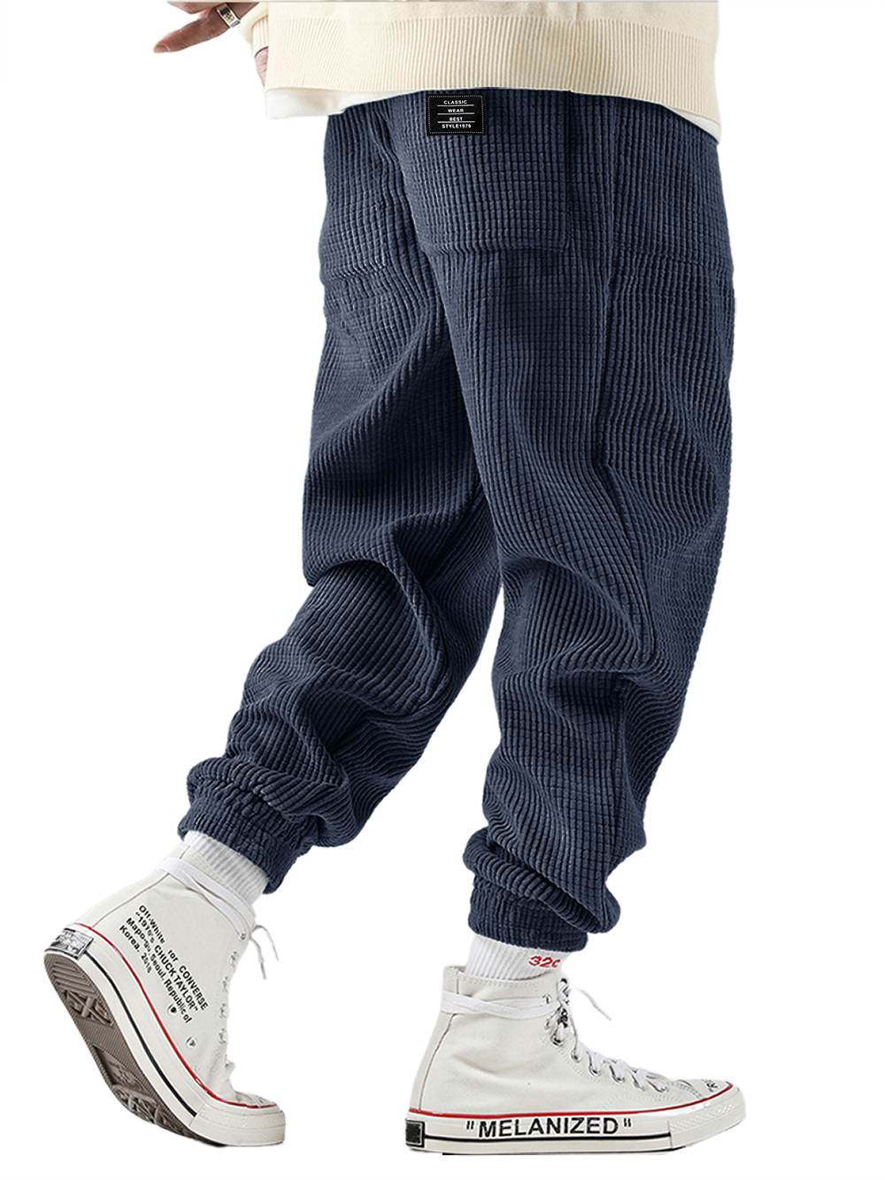 Herren Retro Freizeit Harem-Hosen Cord-Hosen Outdoor Bequeme Herren Lockere Jogging-Sporthosen-ZierMode