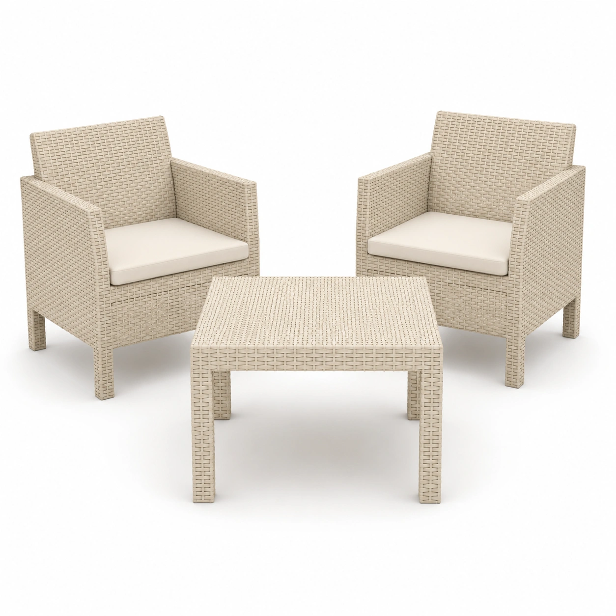 Conjunto de mesa y sillas de ratan para exterior-PrestigeFurni