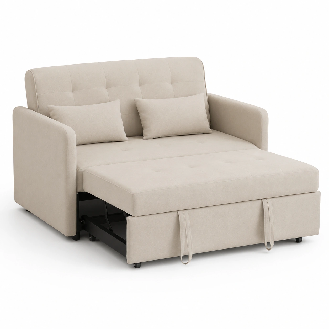 Sofa cama extraible beige-PrestigeFurni