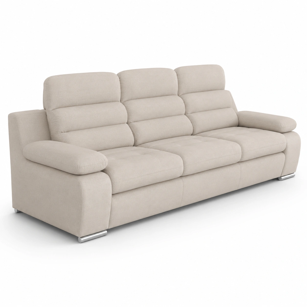 Sofa de 3 plazas blanco marfil tapizado de tela-PrestigeFurni