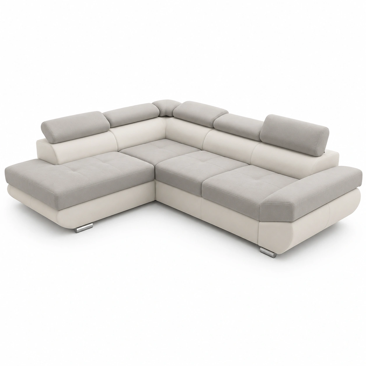 Sofa rinconera modular gris beige-PrestigeFurni