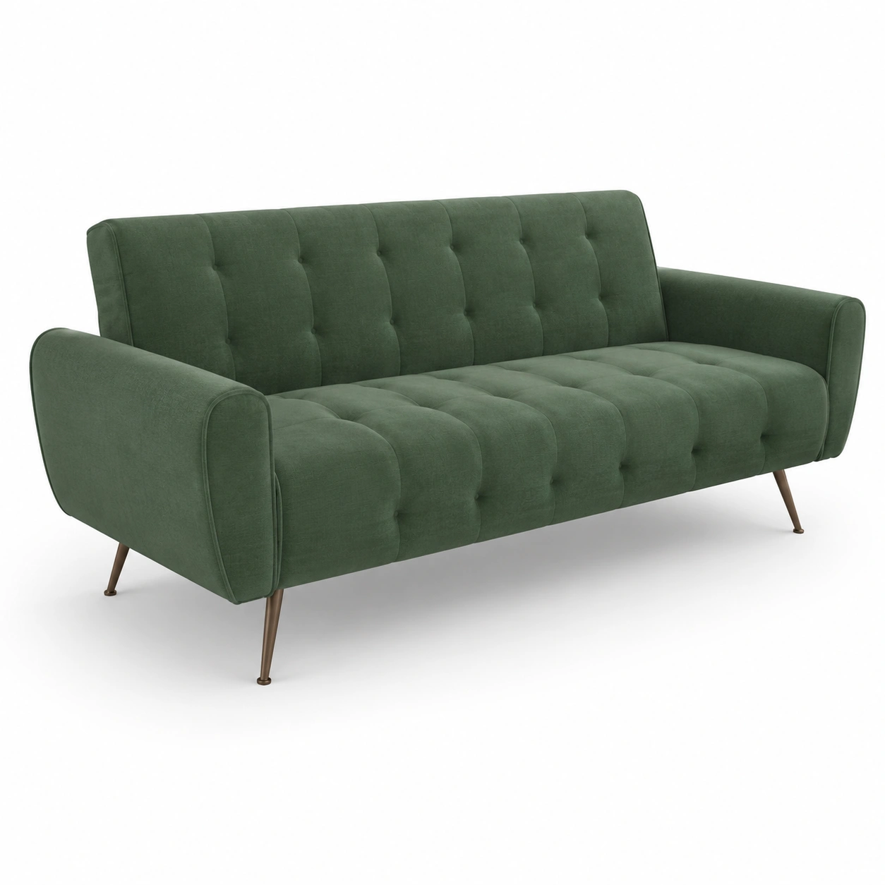 Sofa de terciopelo verde para 2 plazas-PrestigeFurni