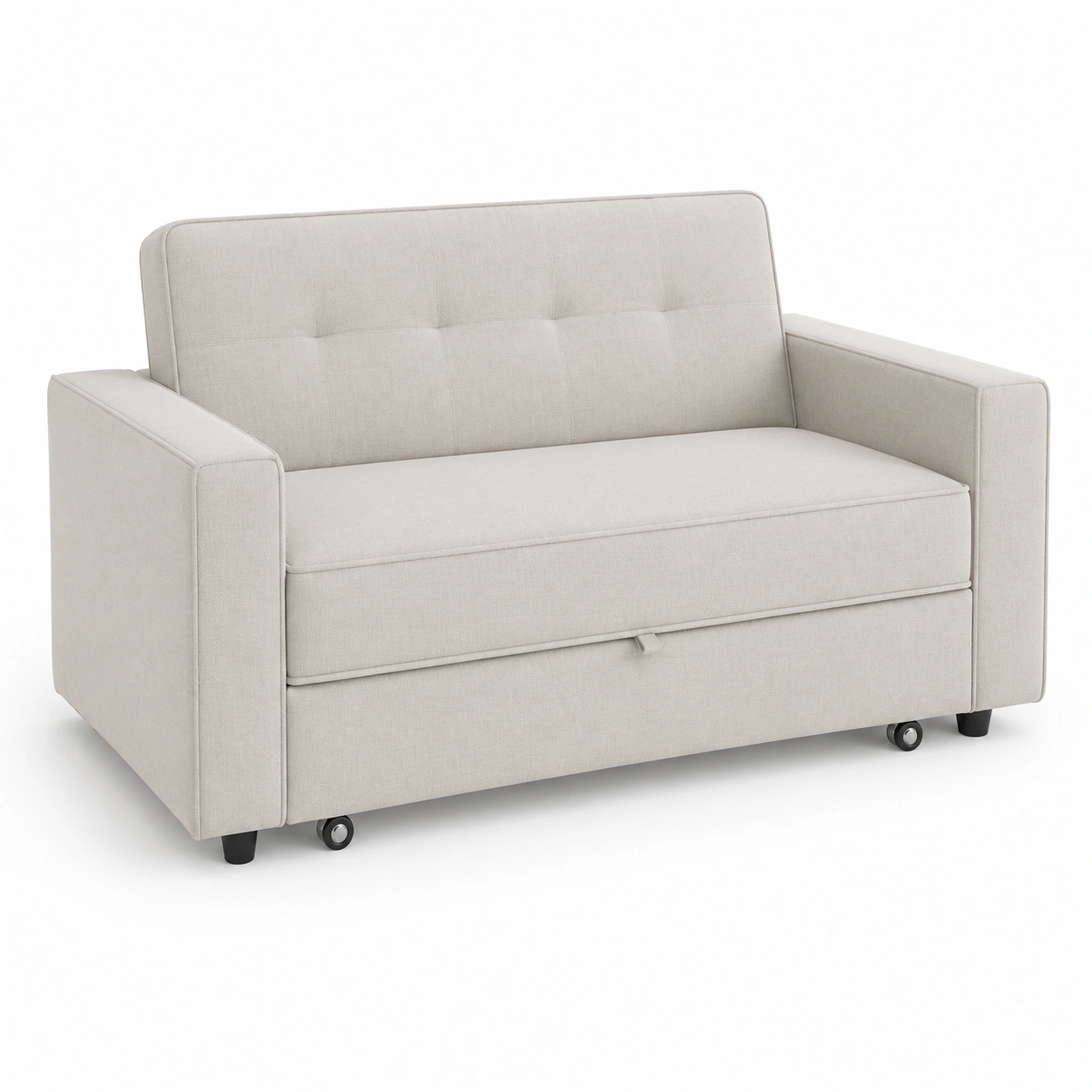 Sofa cama convertible beige-PrestigeFurni