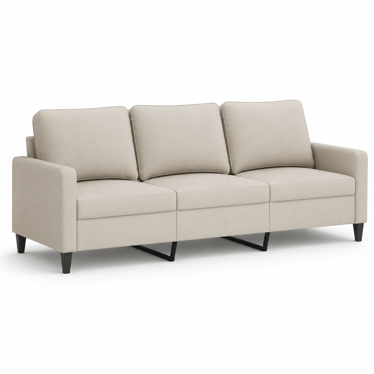 Sofa blanco marfil para 3 plazas-PrestigeFurni