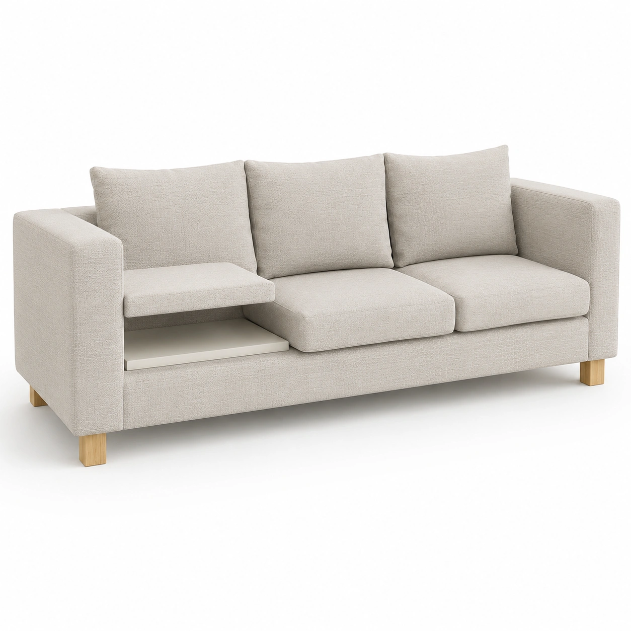 Sofa funcional blanco marfil para 3 plazas-PrestigeFurni