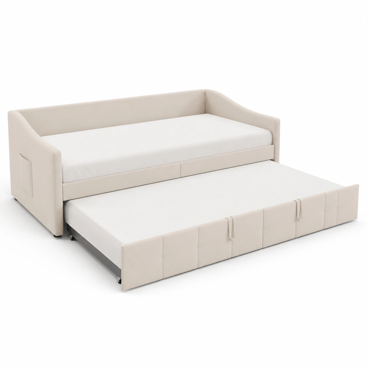Sofa cama extraible blanco marfil-PrestigeFurni