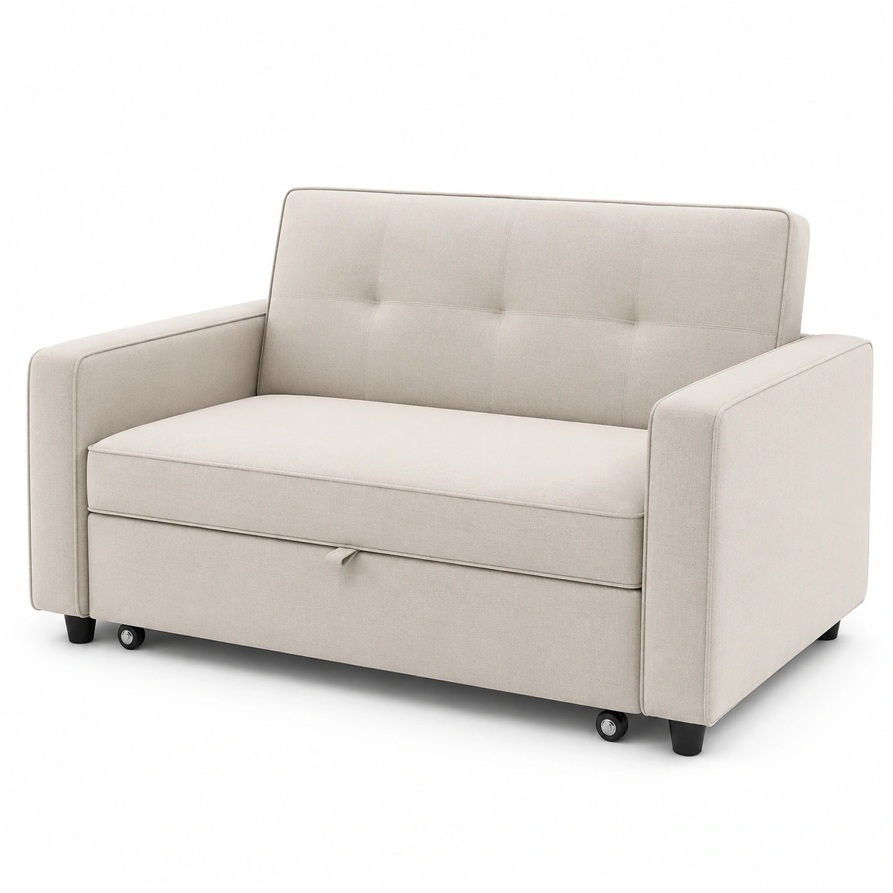 Sofa cama beige para 2 plazas-PrestigeFurni