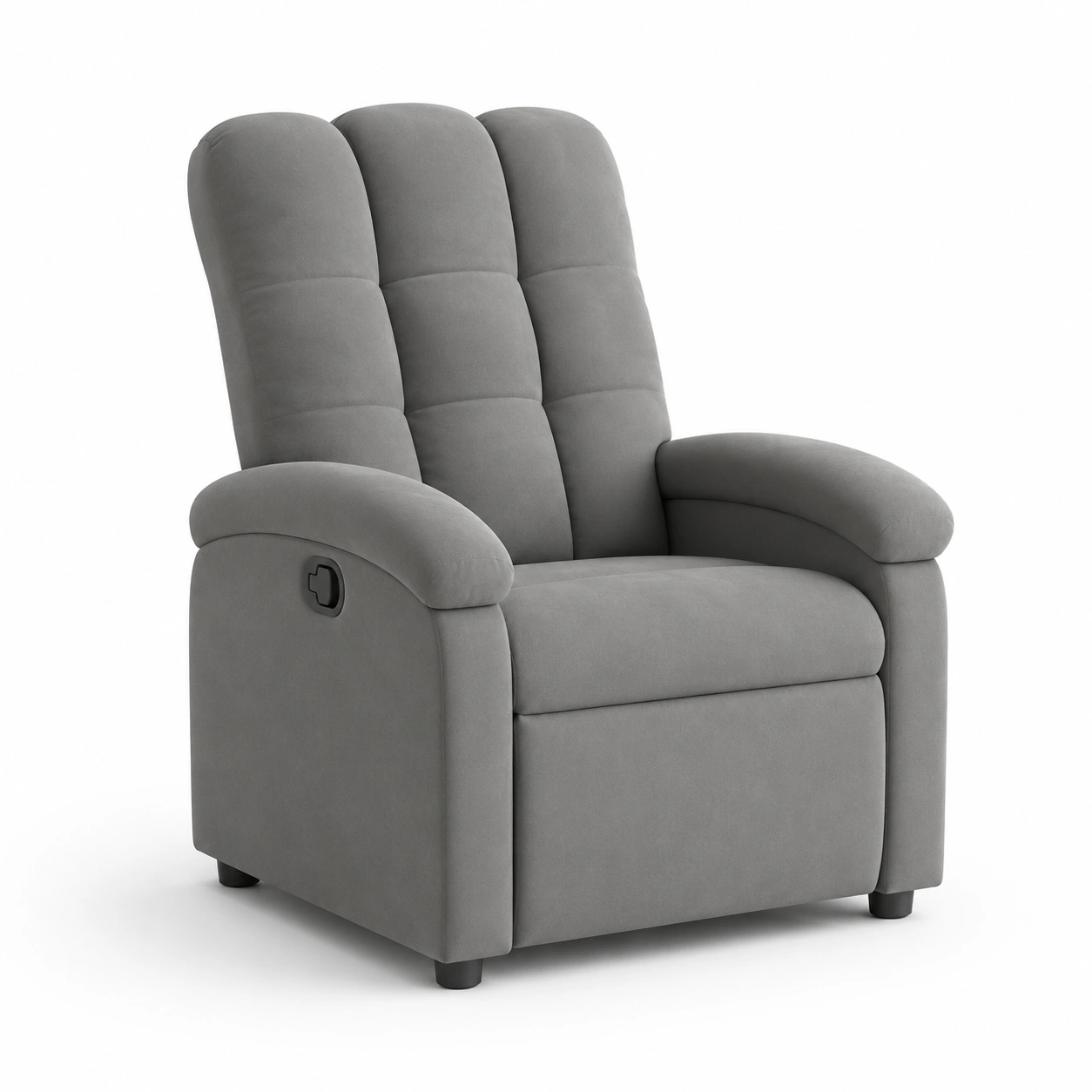 Sillon reclinable manual color gris-PrestigeFurni
