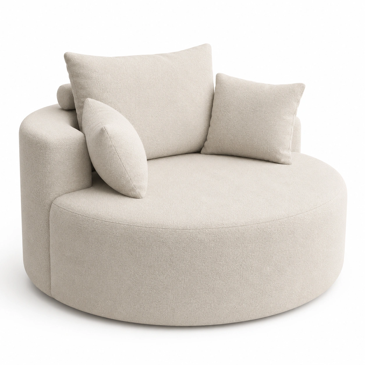 Sillon relax redondo color marfil-PrestigeFurni
