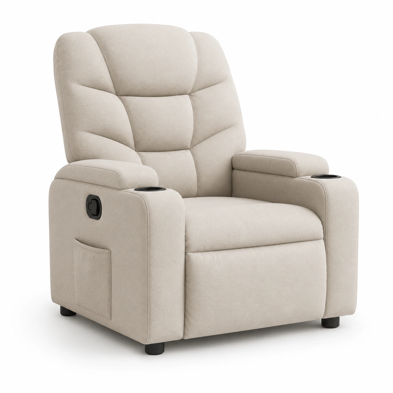 Sillon reclinable manual color marfil-PrestigeFurni