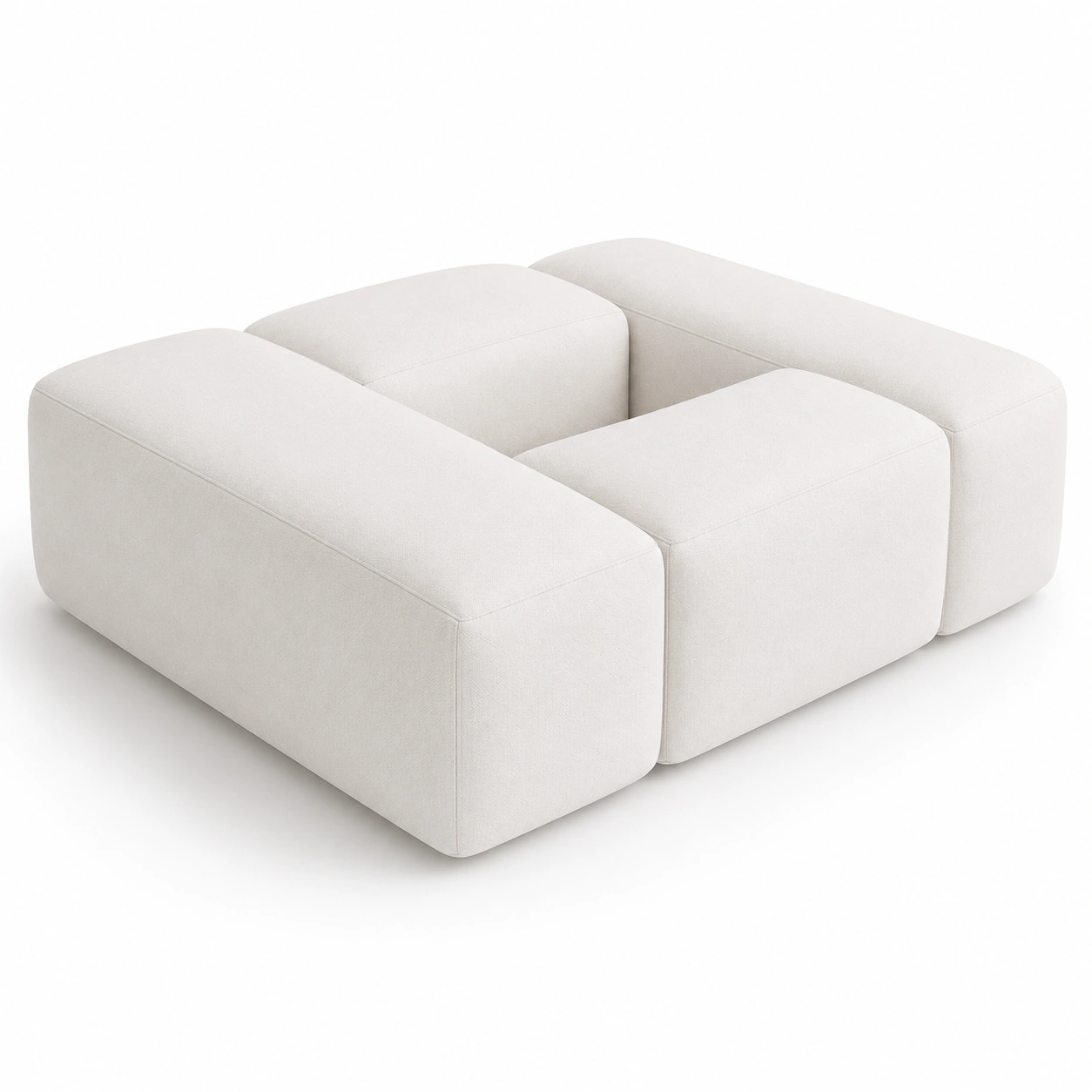 Puf modular cuadrado blanco-PrestigeFurni