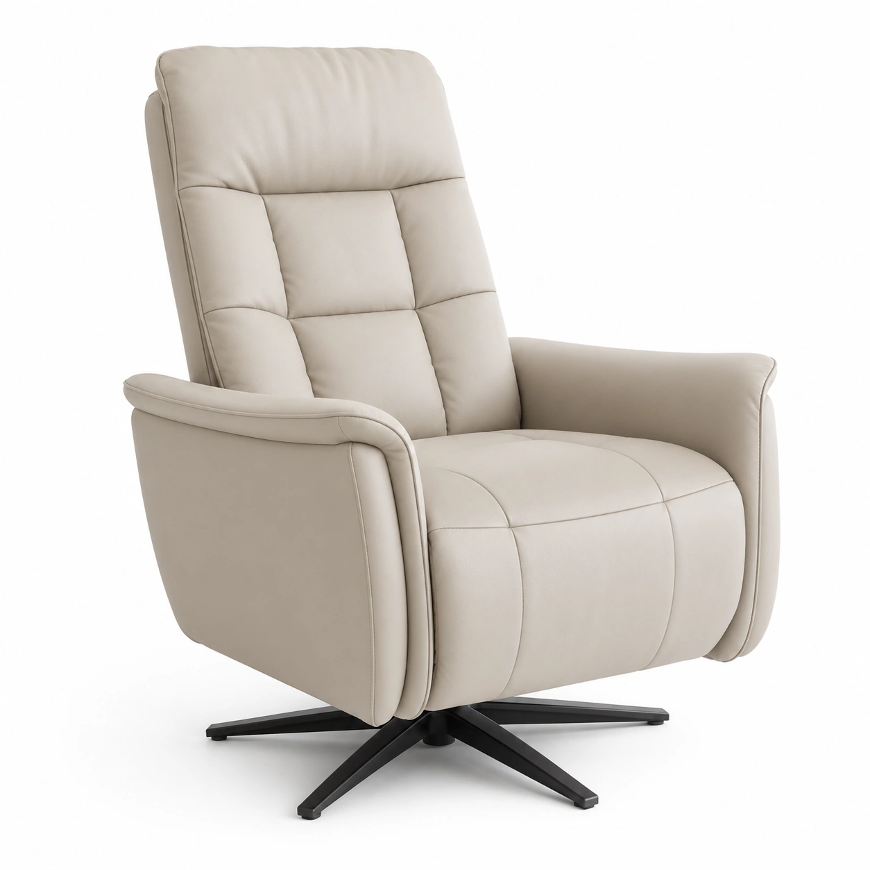 Sillon relax giratorio color marfil-PrestigeFurni