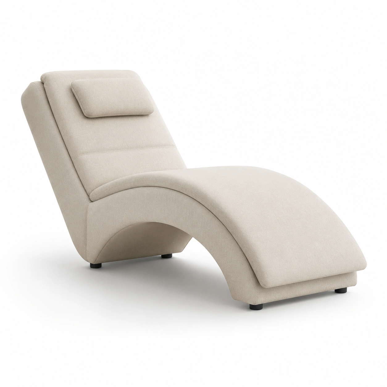Chaise longue minimalista color marfil-PrestigeFurni