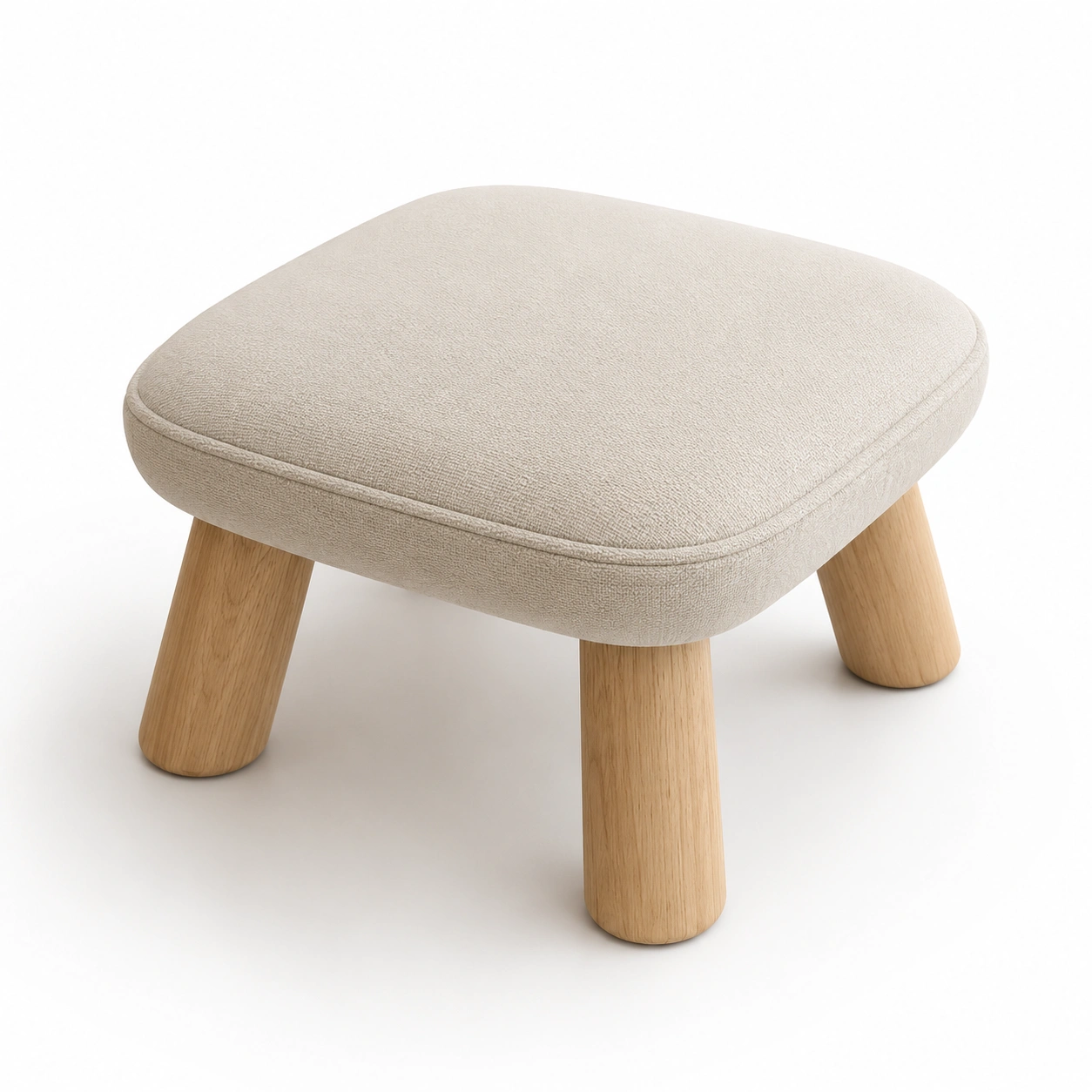 Puf tapizado beige-PrestigeFurni