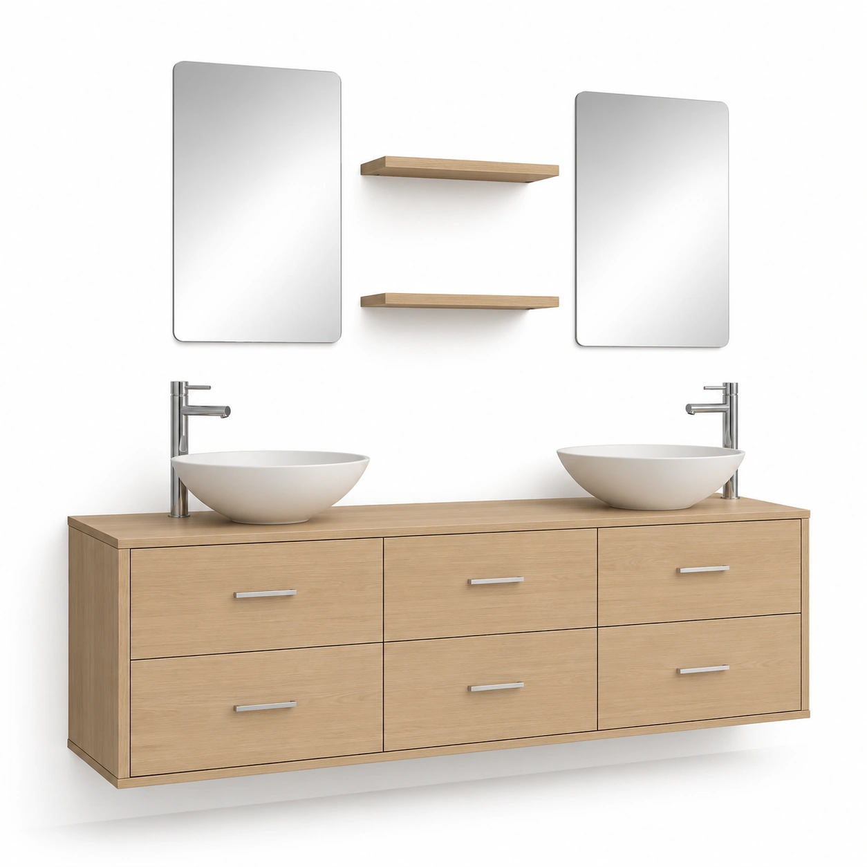 Mueble de bano con doble lavabo-PrestigeFurni
