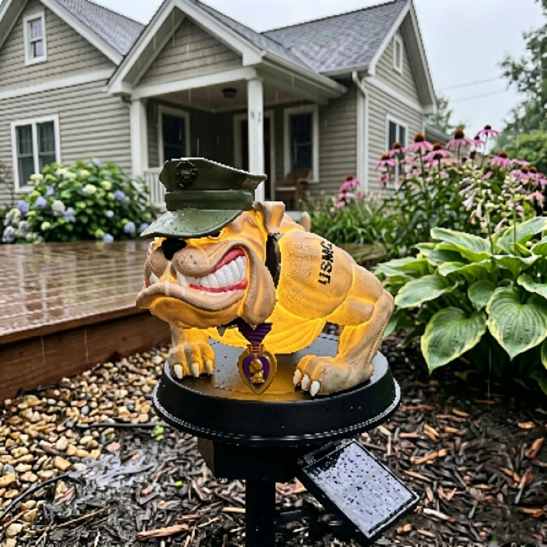 💥LAST DAY 50% OFF🐉✨Solar Dragon Garden Statue Light – Golden Ember Fantasy Outdoor Decor