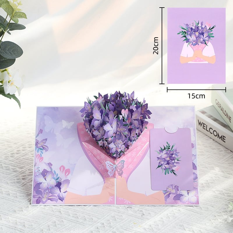 🦋Mother's Day Gift 🌹3D Pop Up Flower Bouquet Greeting Card