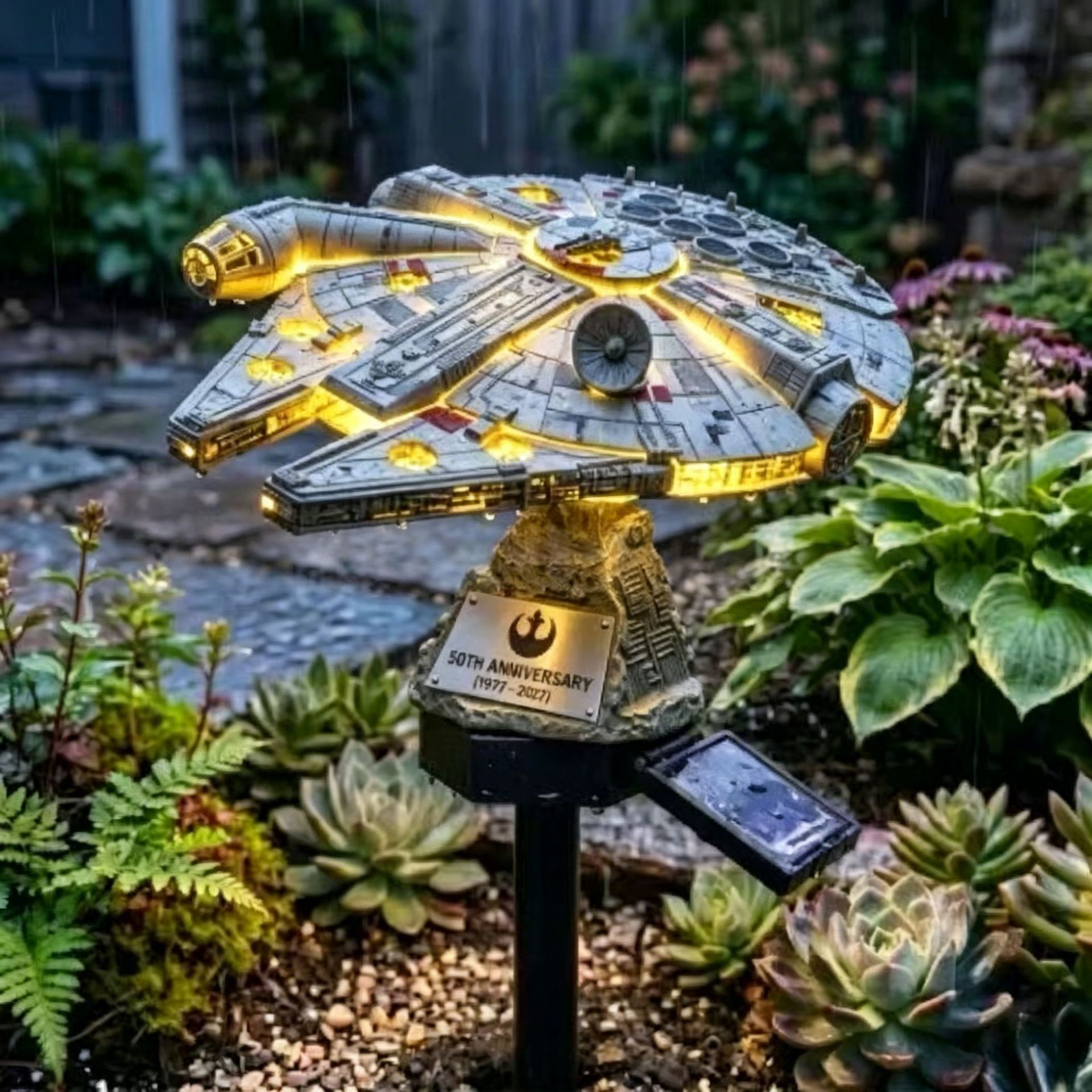 💥LAST DAY 50% OFF🐉✨Solar Dragon Garden Statue Light – Golden Ember Fantasy Outdoor Decor