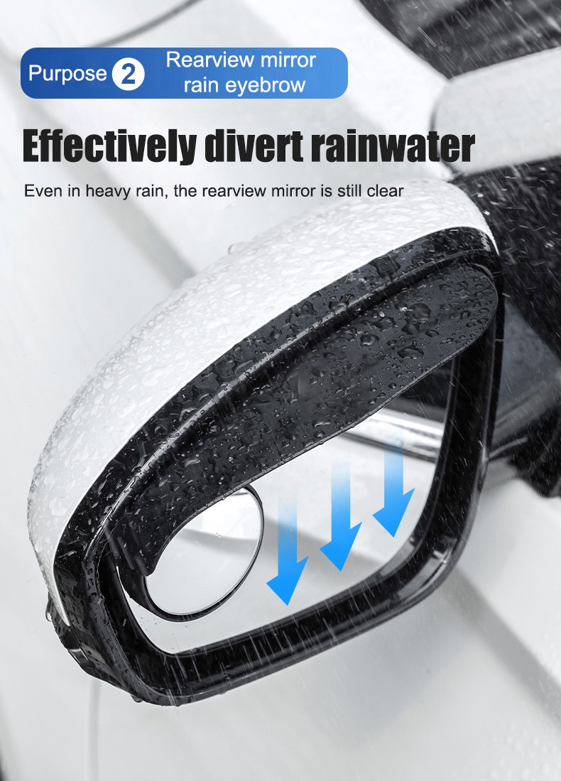 🔥Hot Selling 50%🔥 Car Rear View Mirror Small Round Mirror Rain Eyebrow