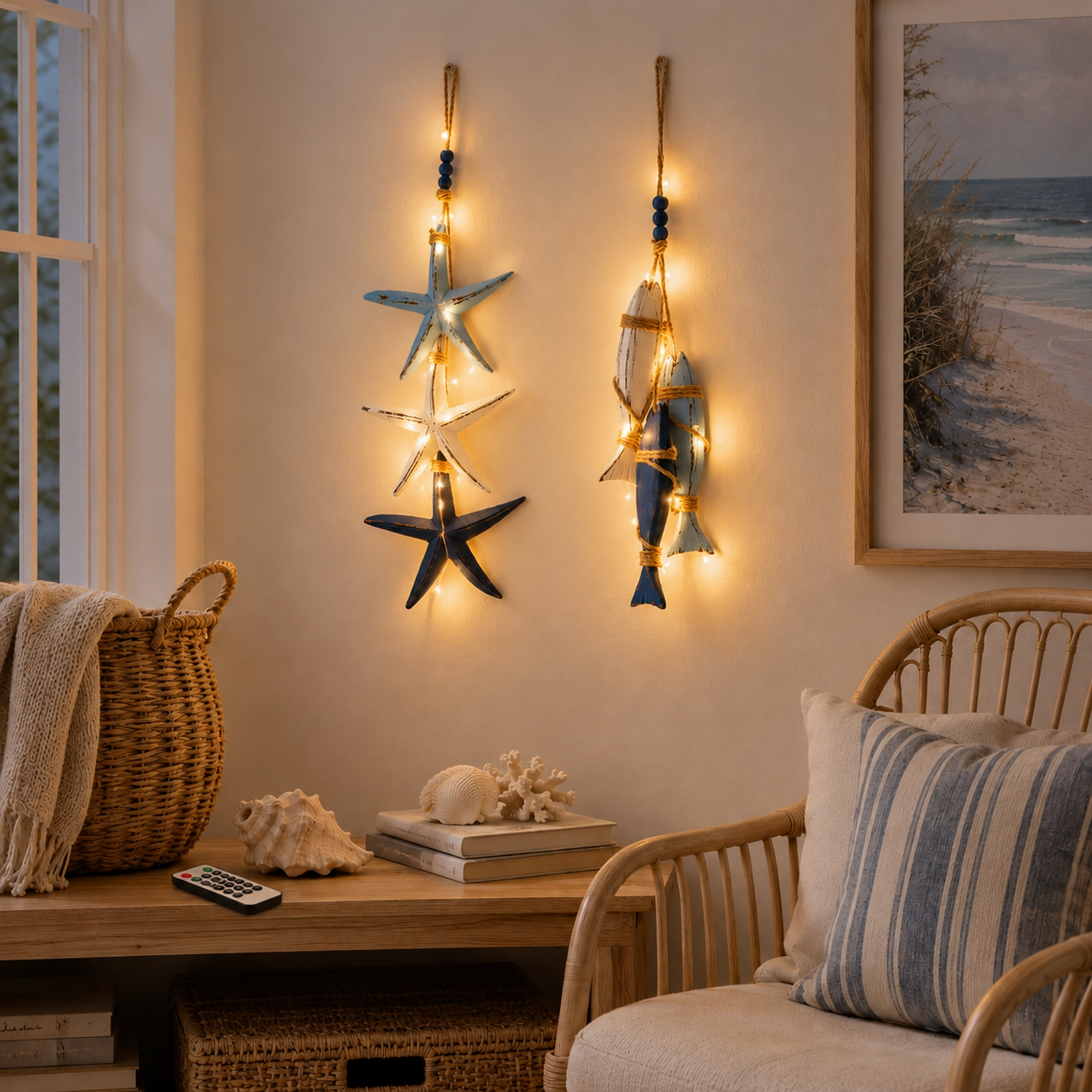 🌊 Coastal Wooden Starfish Decor ⭐ 50% OFF