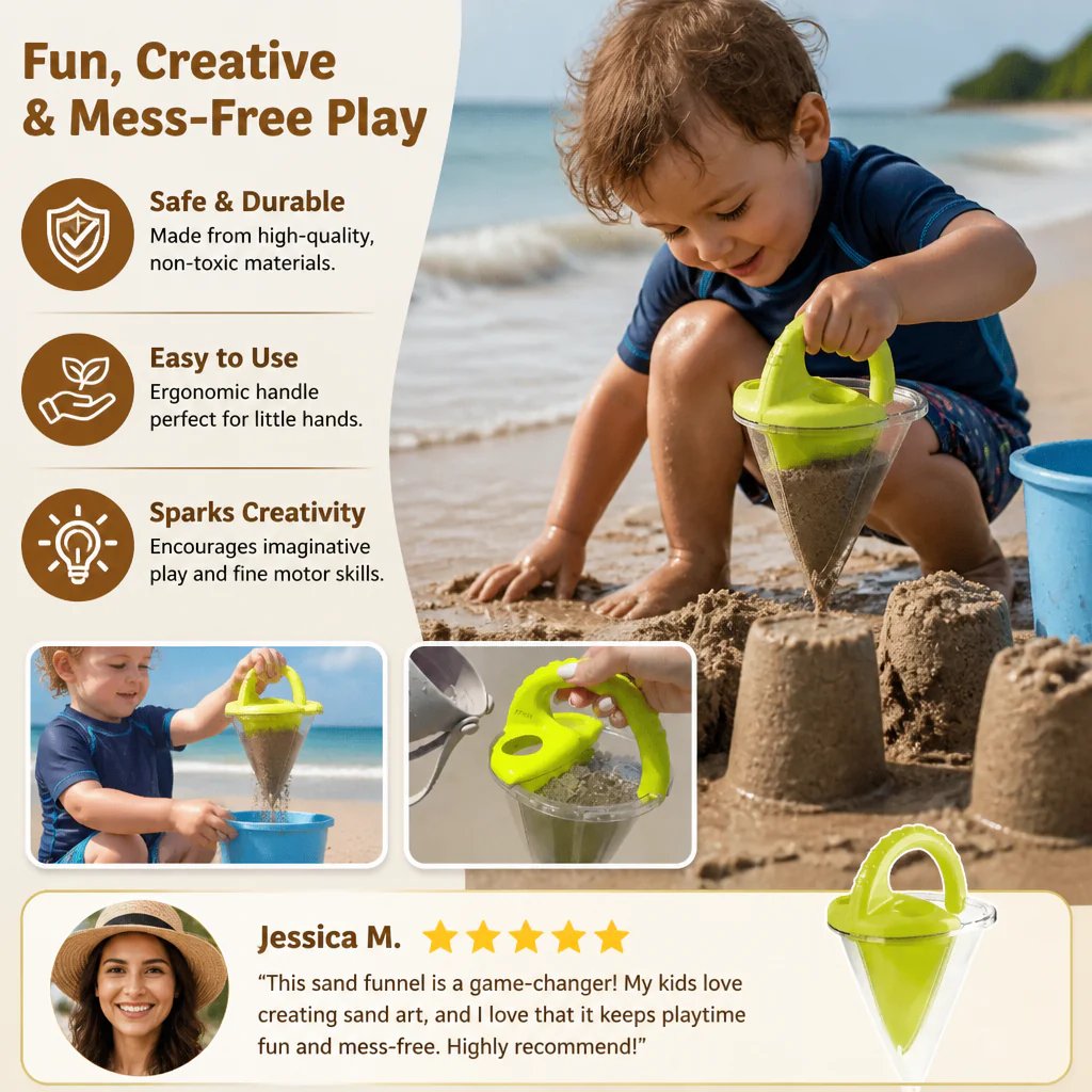 🔥Last Day 49% OFF👶🏻Kids Beach Sand Funnel Toy for Drawing and Pouring🏖