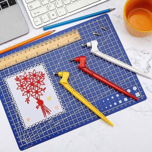 🔥- ✍️Craft Cutting Tools with 3 Interchangeable Blades (15°/30°/45°)