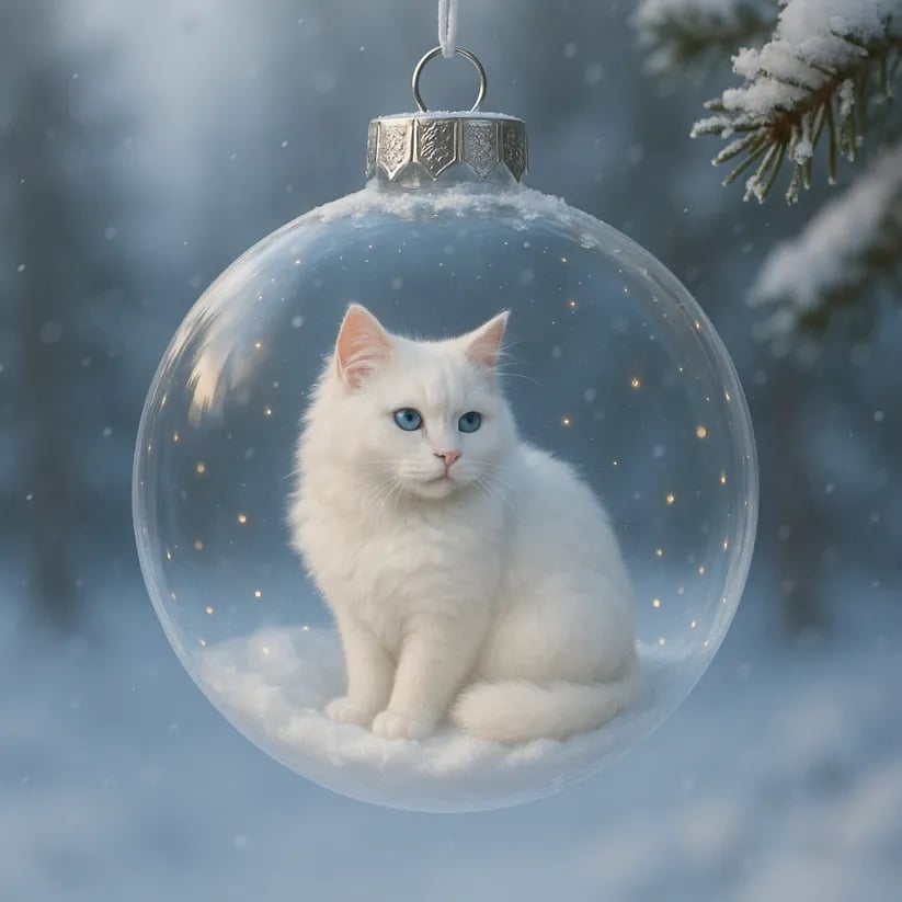🔥49% OFF - Cute Cat Christmas Glass Ornaments Collection