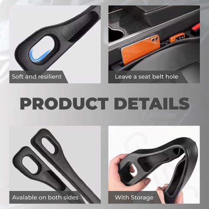 Universal Car Seat Gap Filler Strip – Anti-Drop Pad with Seatbelt Slot
