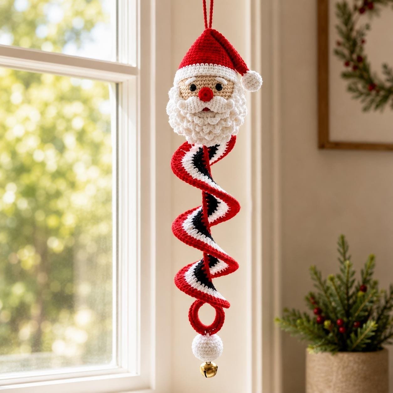 🎅 DIY Spiral Snowman Crochet Decoration Kit - 🎄🧶 Crochet Project for Beginners