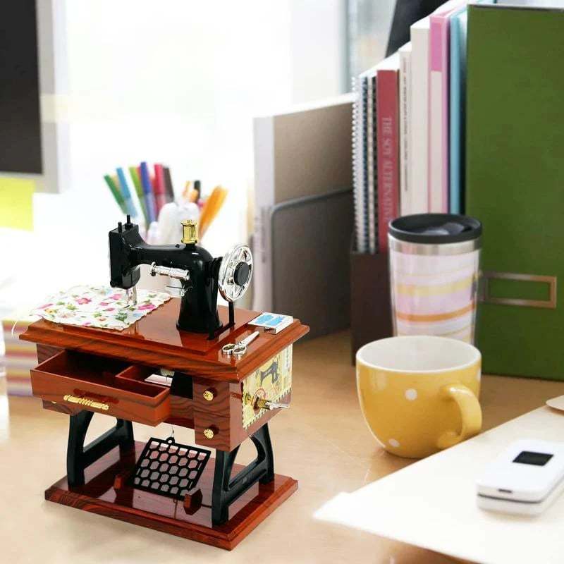 🎶Time Limit Sale 50% OFF - Wood Mini Sewing Machine Music Box