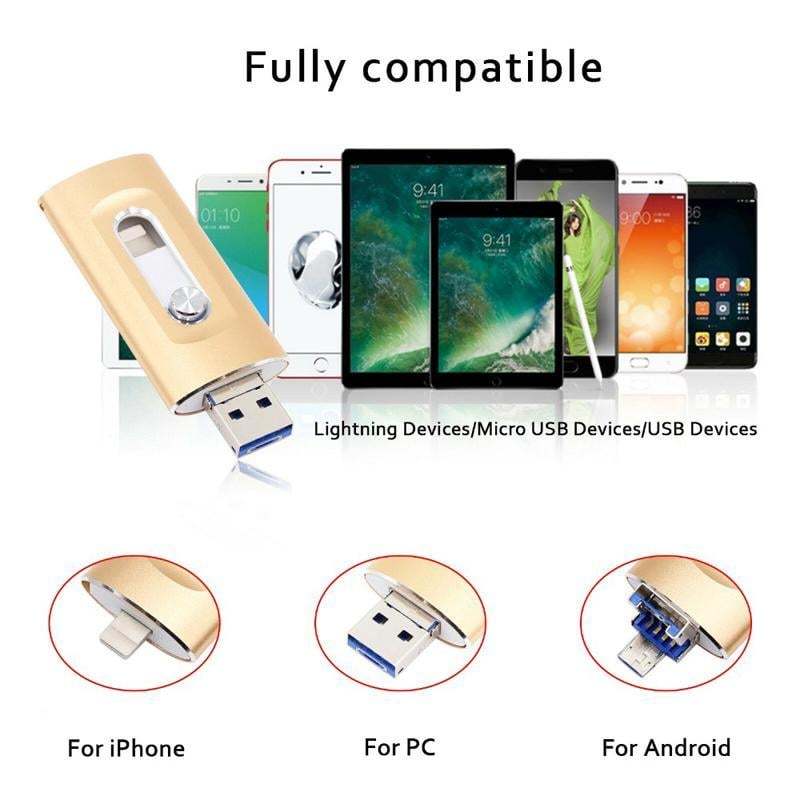 ⚡3 in 1 Flash Drive, Portable High Speed USB 3.0 Memory Storage⭐