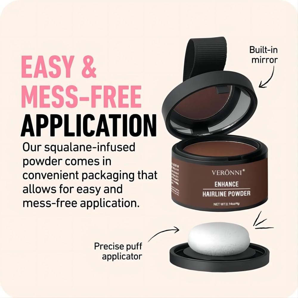 VERONNI Hairline Powder - Instant Root Touch-Up & Scalp Coverage