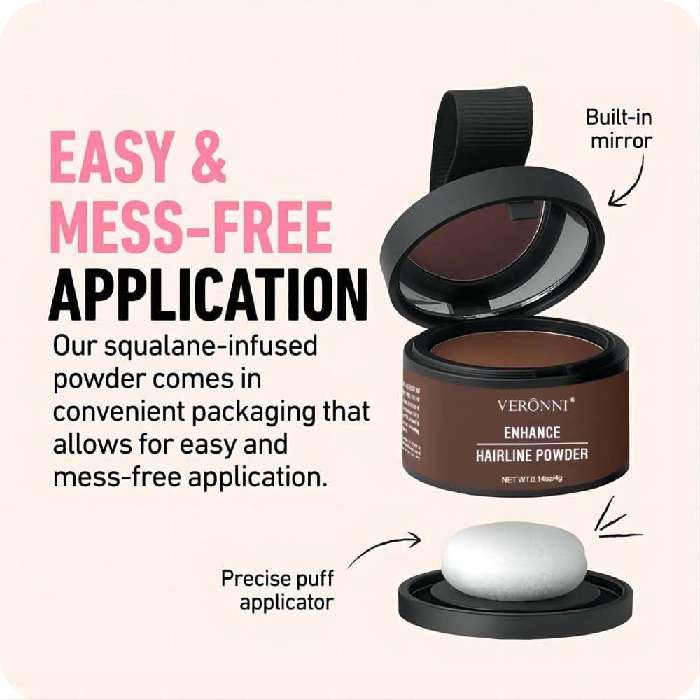 VERONNI Hairline Powder - Instant Root Touch-Up & Scalp Coverage