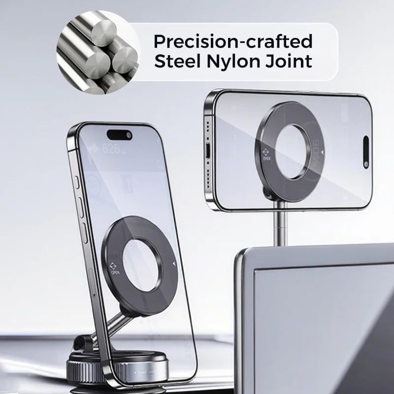 🔥 Retractable Car Phone Mount - 360° Magnetic Holder