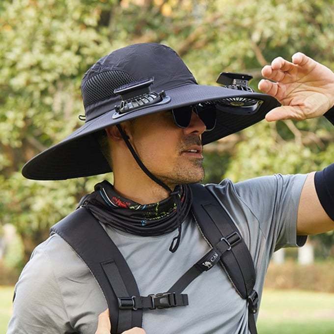 New Solar Fan Outdoor Fishing Hat