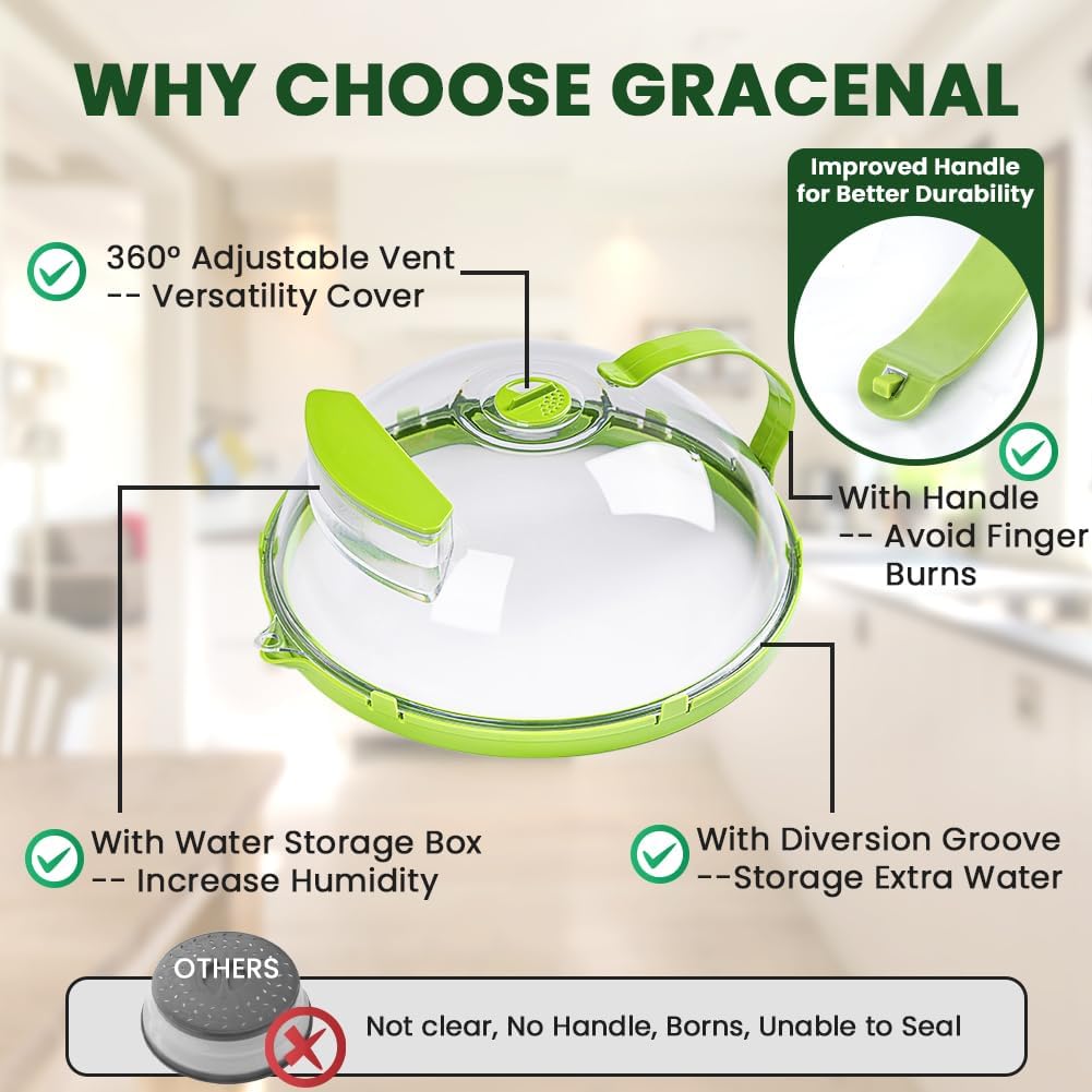 Microwave Splatter Cover with Water Steamer