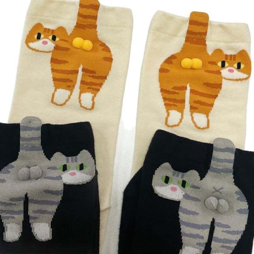 HOT SALE 🔥3D Cat Socks with Fuzzy Balls!