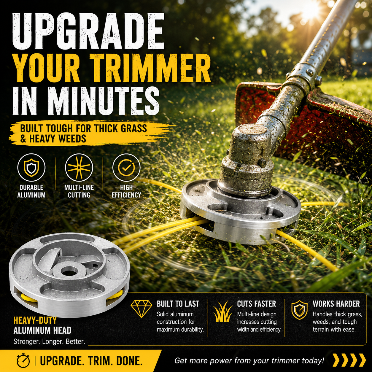 Universal aluminum grass trimmer head hero