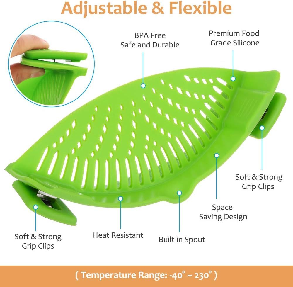 🔥LAST DAY 50% OFF🌟 High-Quality Silicone Material🔥Silicone Clip-On Colander