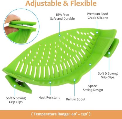 🔥LAST DAY 50% OFF🌟 High-Quality Silicone Material🔥Silicone Clip-On Colander